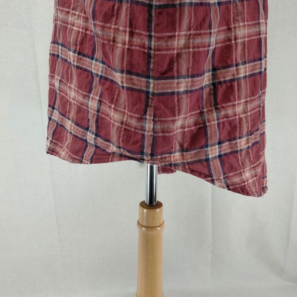 Madewell Stratfield Plaid V-Neck LS Button-Down Shirt Pink Size Large - Picture 5 of 8
